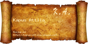 Kapus Attila névjegykártya
